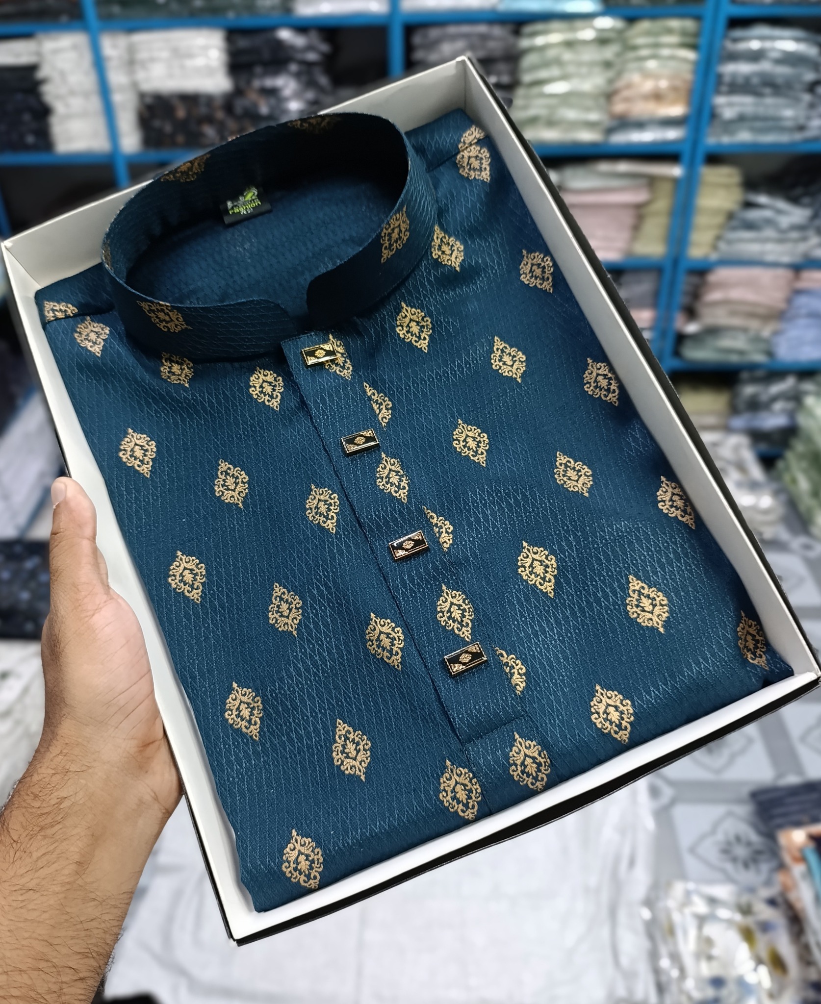 Afsan Print - sea green - Image 2